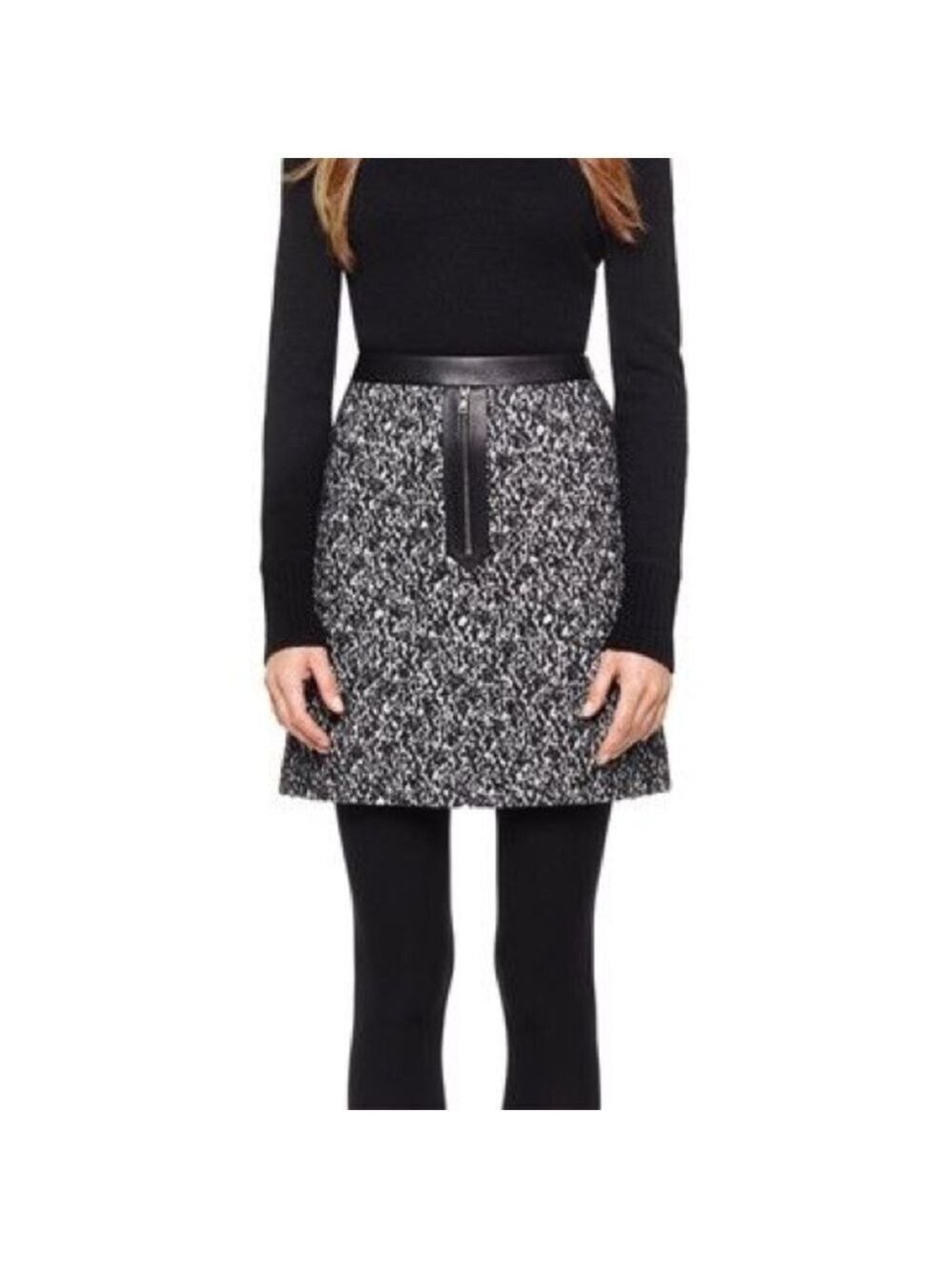 Judith & Charles Tweed Wool Blend Black and White Angela Mini Skirt, size 4